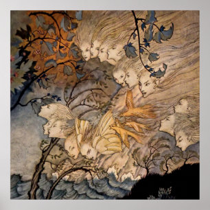 "Wind Sprites" door Arthur Rackham Poster
