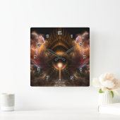 Wind Storm Fractal Art Square Wall klok (Huis)