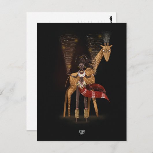 WIND STROMEN GIRAFFE door Alexandra Dikaia Briefkaart (Voorkant / Achterkant)