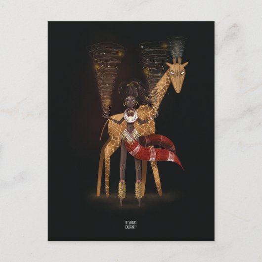 WIND STROMEN GIRAFFE door Alexandra Dikaia Briefkaart (Voorkant)