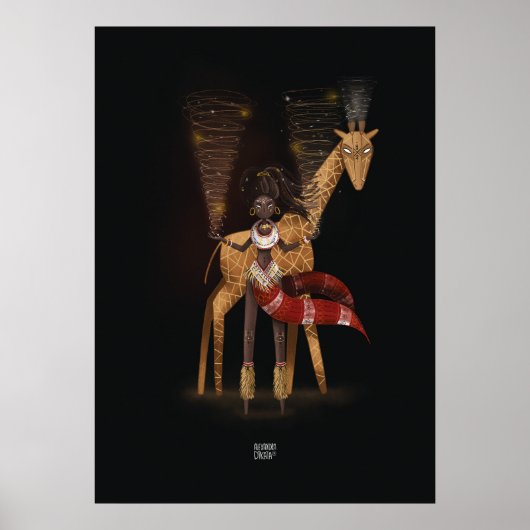 WIND STROMEN GIRAFFE door Alexandra Dikaia Poster (Voorkant)