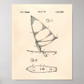 Wind Surfboard 1982 Patent Art Old Peper Poster (Voorkant)