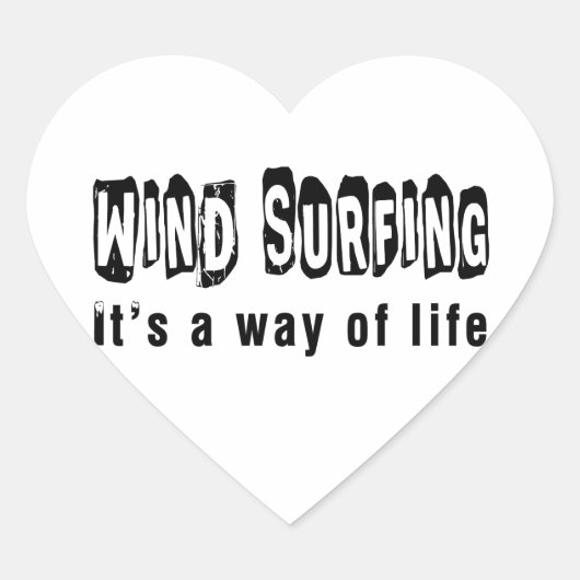 Wind Surfen Het is een manier van leven Hart Sticker (Voorkant)