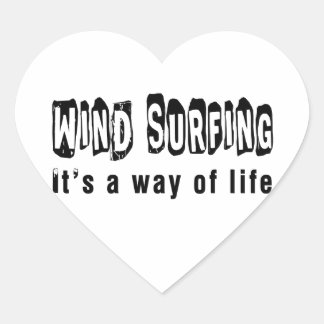 Wind Surfen Het is een manier van leven Hart Sticker