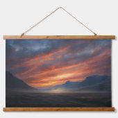 Wind-Swept Embers: een IJslands landschap Hangend Wandkleed (Voorkant)