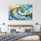 Wind swirl mosaic 002 canvas afdruk (Insitu (Slaapkamer))