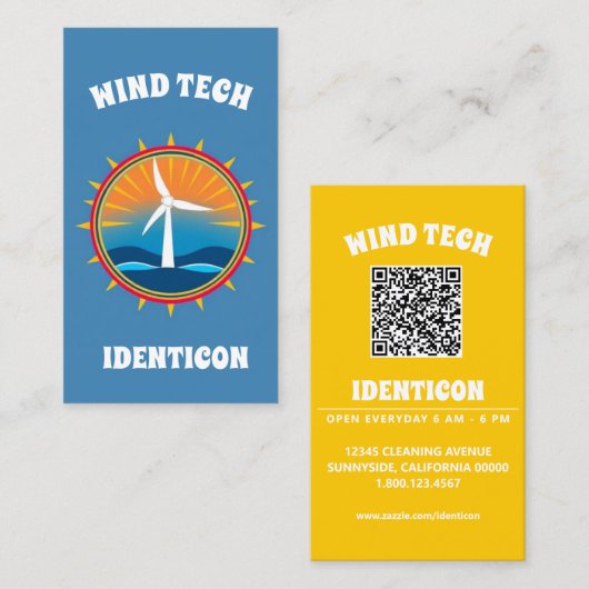 WIND TECH met QR-code Visitekaartje (Voorkant / Achterkant)