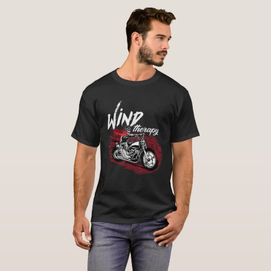 Wind Therapie Motorfiets Motorfiets Mannen Vrouwen T-shirt (Voorkant volledig)