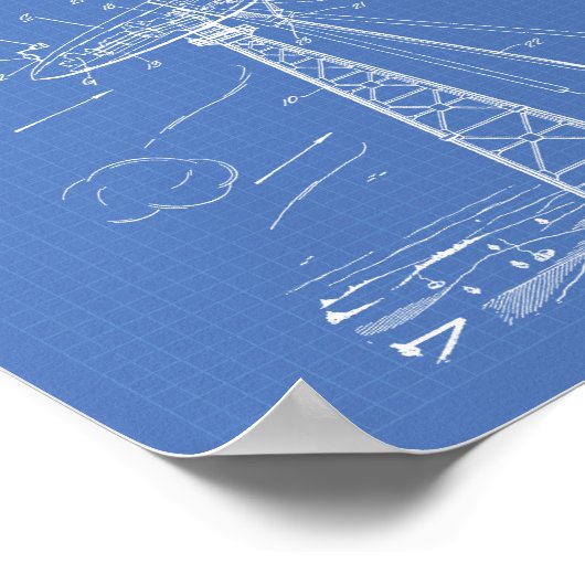 Wind Turbine 1944 Patent Art Blueprint Poster (Hoek)