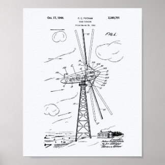 Wind Turbine 1944 Whitepaper over octrooien Poster