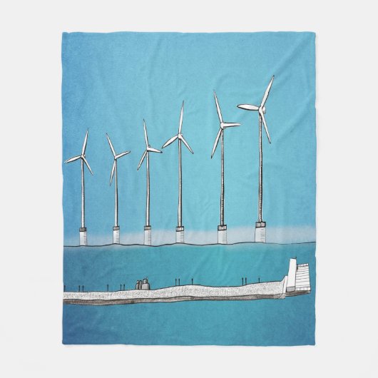 Wind Turbine Fleece Blanket (Voorkant)