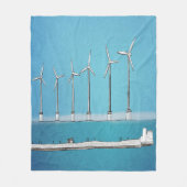 Wind Turbine Fleece Blanket Deken (Voorkant)