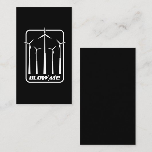 Wind Turbine Kit Shirt Blow me - Windmill Gift Visitekaartje (Voorkant / Achterkant)