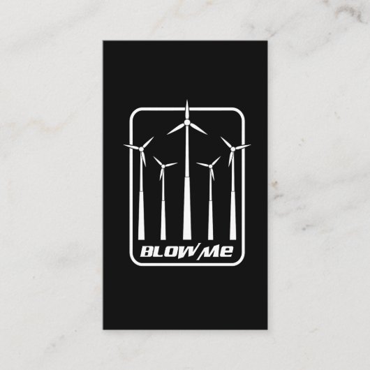 Wind Turbine Kit Shirt Blow me - Windmill Gift Visitekaartje (Voorkant)