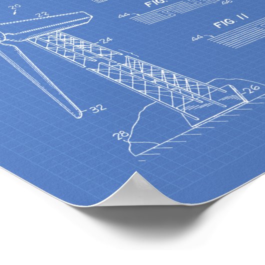 Wind Turbine Rotor 1990 Patent Art Blueprint Poster (Hoek)