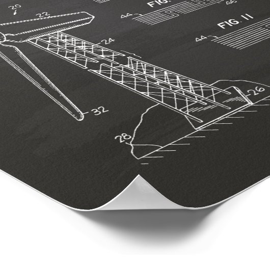 Wind Turbine Rotor 1990 Patent Art Chalkboard Poster (Hoek)