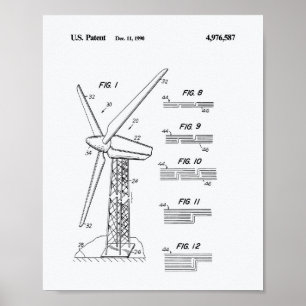 Wind Turbine Rotor 1990 - Whitepaper over octrooie Poster