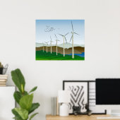 Wind Turbines Art Poster (Thuiskantoor)
