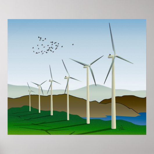 Wind Turbines Art Poster (Voorkant)