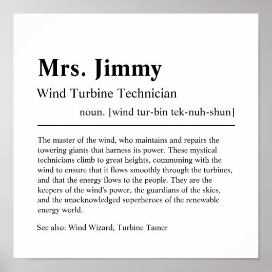 Wind Turbinetechnicus - Speciaal cadeau Poster (Voorkant)
