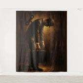 Wind-Up Office Man Surreal Routine Grind Oil Paint Wandkleed (Voorkant)