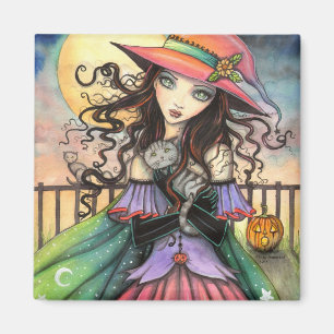 Wind van Halloween Heks Fantasie Kunst Magneet