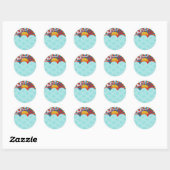 Wind water stickers, bekroond ontwerp ronde sticker (Vel)