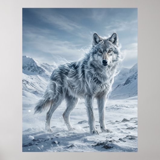 Wind Wolf Bevroren Hooglanden Poster (Voorkant)
