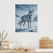 Wind Wolf Bevroren Hooglanden Poster (Keuken)