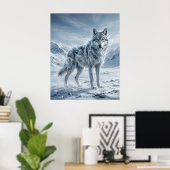Wind Wolf Bevroren Hooglanden Poster (Thuiskantoor)