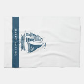 Wind zeilboot Tribal Design Theedoek (Horizontaal)