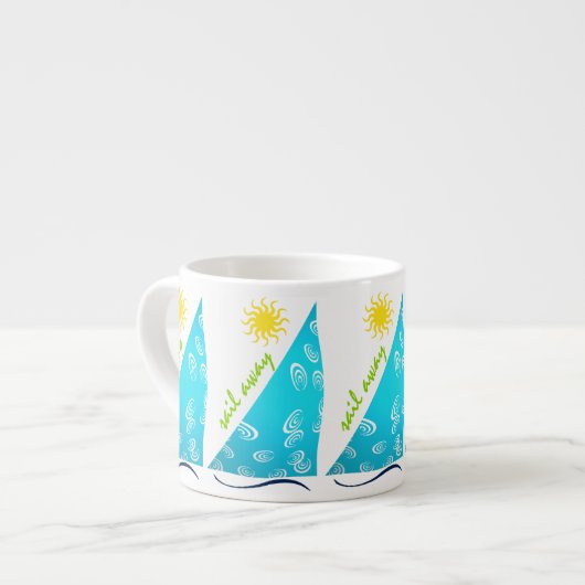 Wind, zeilen en zon espresso kop (Links)