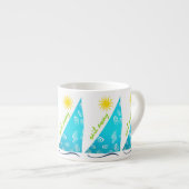 Wind, zeilen en zon espresso kop (Voorkant rechts)