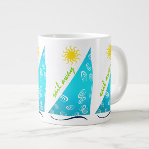 Wind, zeilen en zon grote koffiekop