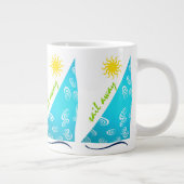 Wind, zeilen en zon grote koffiekop (Rechts)