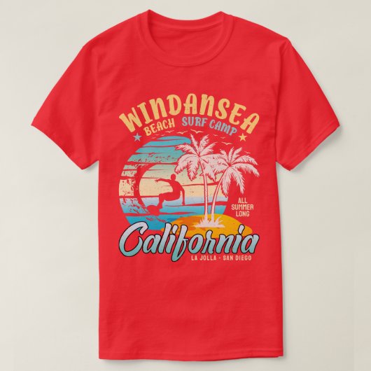 Windansea Beach La Jolla San Diego T-shirt (Design voorkant)