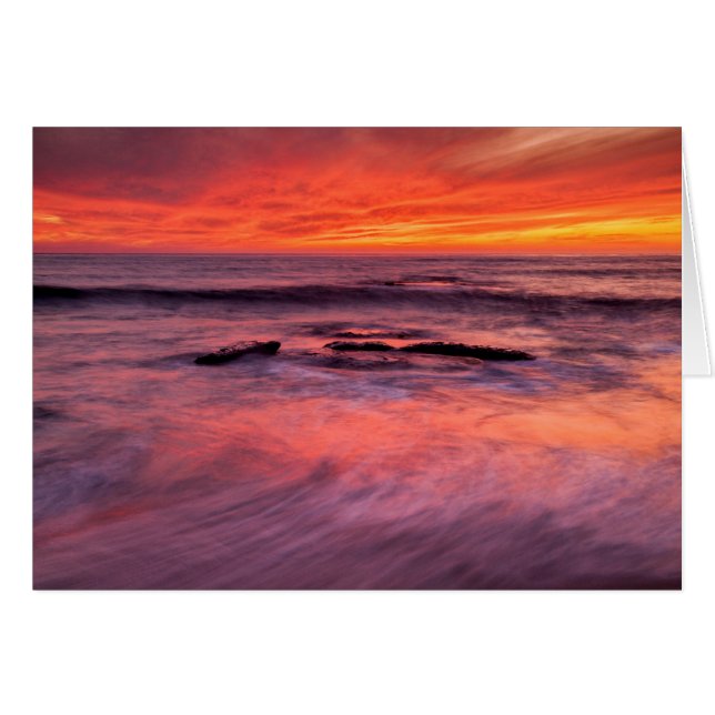 Windansea Beach Rode Zonsondergang (Voorkant Horizontaal)