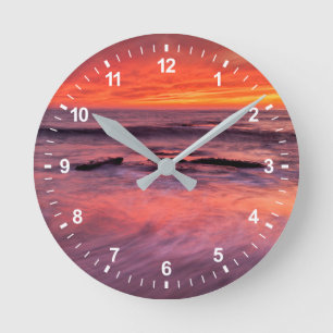 Windansea Beach Rode Zonsondergang Ronde Klok