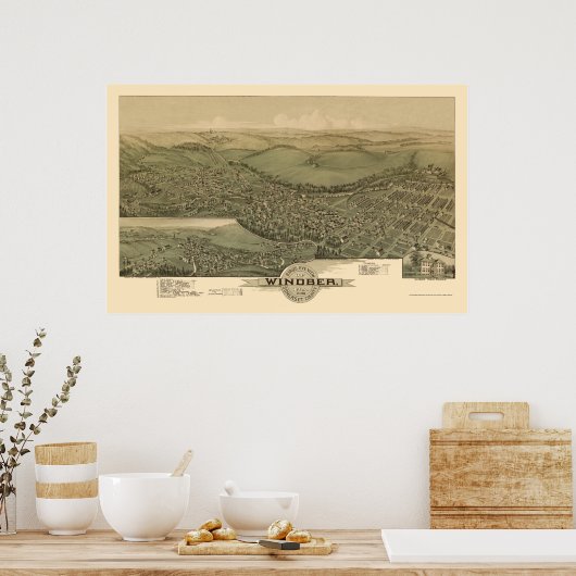 Windber, PA Panorama Map - 1900 Poster (Keuken)
