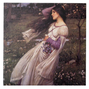 Windbloemen-door John William Waterhouse, 1902 Tegeltje