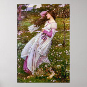 Windbloemen door John William Waterhouse Poster