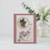 Windbloemen en Vignette Verjaardag Briefkaart (Staand voorkant)