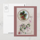 Windbloemen en Vignette Verjaardag Briefkaart (Voorkant / Achterkant)