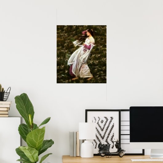 Windbloemen Waterhuis Fractal Painting Poster (Thuiskantoor)