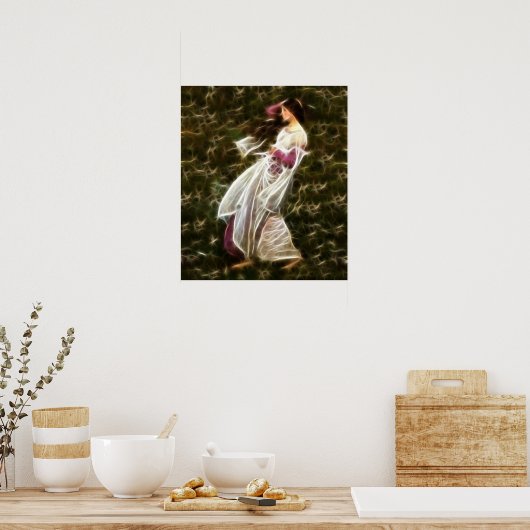 Windbloemen Waterhuis Fractal Painting Poster (Keuken)