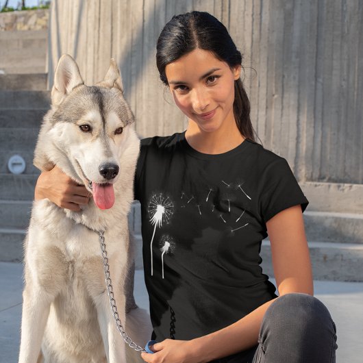 Windblown Dandelion Seeds Natural Floral Blossom T-shirt