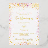 Windbruin goudroze luxe bruinbruin folie uitnodiging (Voorkant)