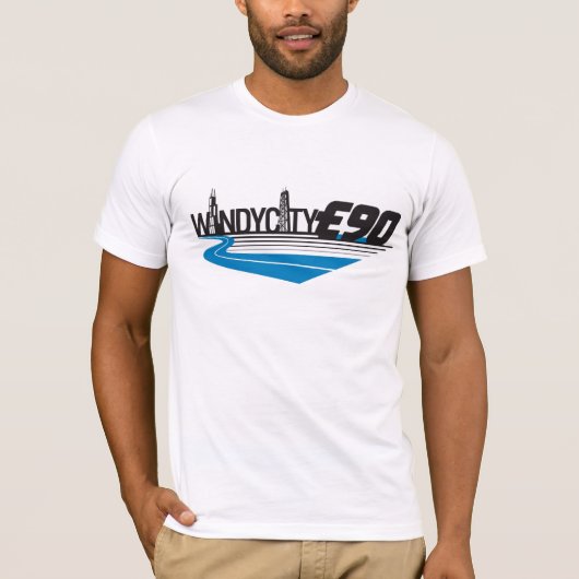 windcyclus e90 volledig logo - licht shirt - Geper (Voorkant)