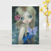 Windekindvlinder Wenskaart ~ Blanco Kaart (Gele Bloem)