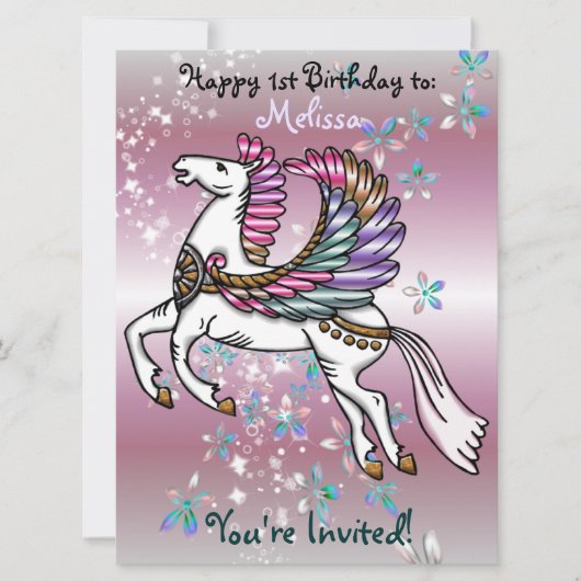 Winden en vleugels Pegasus VERJAARDAG BABY SHOWER Kaart (Voorkant)